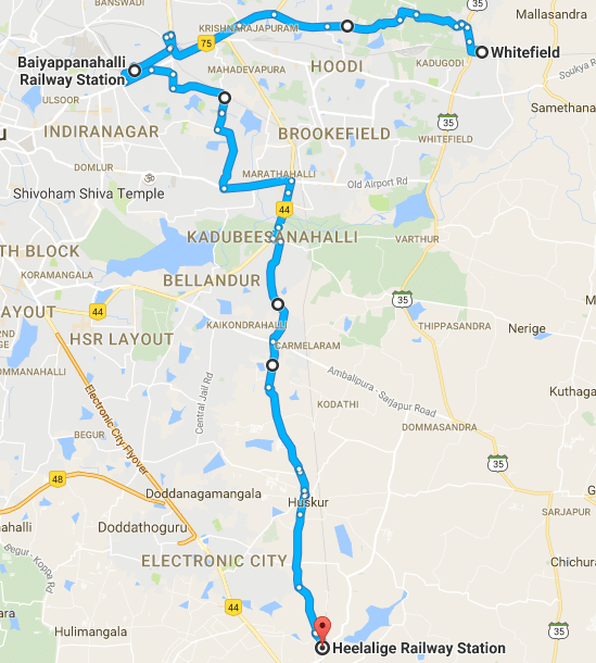 Whitefield to Heelalige